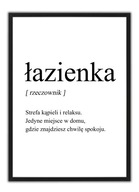 Desingnerski Plagát do kúpeľne V RÁME nápis XL