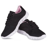 ЖІНОЧІ СПОРТИВНІ ТУФЛІ ЧОРНО-РОЖЕВОГО КОЛЬОРУ, РОЗМІР 39, БІЛА ПІДОШВА