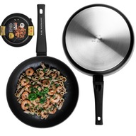 PATELNIA GŁĘBOKA PATELNIA GRANITOWA ILAG NON-STICK 28CM INDUKCJA GAZ