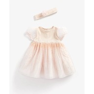 Urocza różowa brokaty cekiny sukieneczka dla dziewczynki 9-12 miesięcy