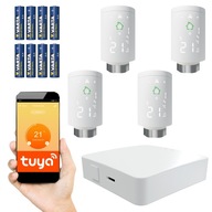 4x Głowica Termostatyczna Sterownik SMART + Bramka Zigbee 3.0 Tuya WiFi