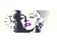 100x40cm HODINY Marilyn Monroe fialové pery o