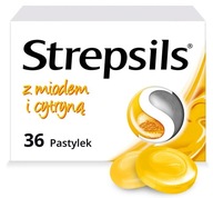 STREPSILS z miodem i cytryną 36 pastylek do ssania