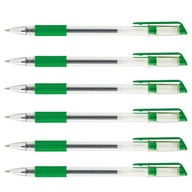 Gélové Guľôčkové pero 0,5mm s náplňou zelené 6ks