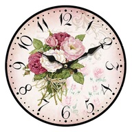 Nástenné drevené hodiny Bouquet, 34 cm