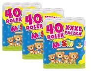 Toaletný papier MIŚKI 3 Vrstvy Silné Veľké Balenie XXXL - 120 Roliek