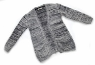 H&M 134 140 8-10 SWETER KUDŁATY KARDIGAN SZARY