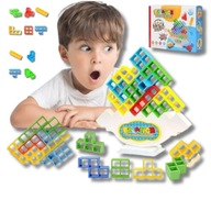 Építőkockák 32 db-os Egyensúlyozó játék + kártyák