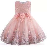 Sukienka dla dziewczynki różowa na wesele suknia dziewczęca bal 116 / 122