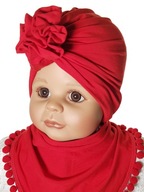 POLSKI KOMPLET CZAPKA TURBAN CHUSTKA 0-9M-C 5KOLOR