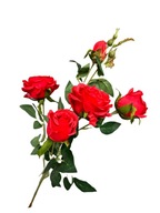 Kwiaty sztuczne gałązka róży 5 główek czerwona 90 cm wysoka jakość róża