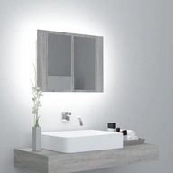 Kúpeľňová skrinka so zrkadlom šedá dub sonoma 60x12x45 cm