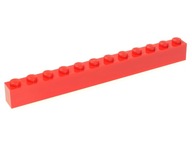 LEGO Klocek zwykły 1x12 6112 czerwony - 2 szt.