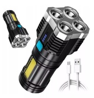 VOJENSKÁ MULTIFUNKČNÁ BATERKA , VÝKONNÁ, 5 x LED