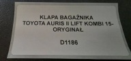 trunk door boot rear part Toyota Auris E210