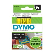 Taśma do drukarek etykiet DYMO D1 6mm x 7m czarny na żółtym S0720790