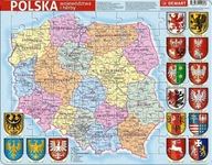 DEMART RÁMOVÉ PUZZLE 72 DIELIKOV SPRÁVNA MAPA POĽSKÝ 22608