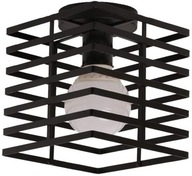 Retro lampa sufitowa metalowa czarna podstawa E27