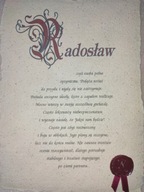 Imię na papierze czerpanym Radosław