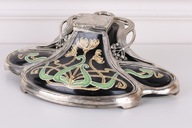 Štýlový kalamár porcelán s bronzom strieborný
