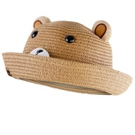 Detský klobúk Slamený detský Plážový na Leto Medvedík BRONZ 54