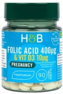 Holland&Barrett Folic Acid & D3 pregnacy kyselina listová D3 90 tabliet