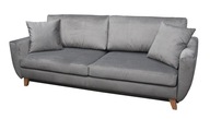 Sofa Rozkładana KANAPA z Funkcją Spania Szara Tkanina Popiel LOFT 230 cm