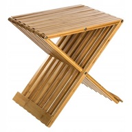 Stolička bambusová taburetka v škandinávskom štýle skladacia