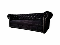 Stylowa sofa pikowana chesterfield funkcja spania