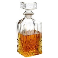 Karafka SZKLANA butelka z korkiem na whisky brandy alkohol prezent 0,9L