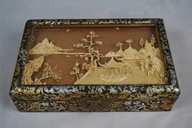 Orientalna szkatułka pudełko kasetka korek rzeźba