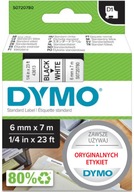 DYMO Taśma D1 43613 oryginalna 6mm 7m czarny/biały