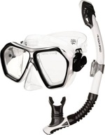 Zestaw do nurkowania snorkelingu Aqua Speed Blaze + Borneo + worek, biały