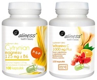 Aliness Citrát horečnatý s B6 + Vitamín C 1000 Imunita Podpora svalov