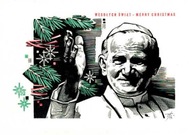 Pocztówka Boże Narodzenie Wesołych Świąt Jan Paweł II