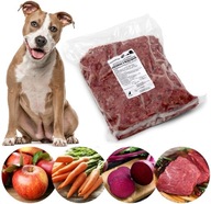 Mięso surowe mrożone karma dla psa pitbulla wołowina warzywa 10kg BARF