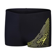 Bokserki kąpielowe dziecięce Speedo Medley Logo black/lemon drizzle 7-8