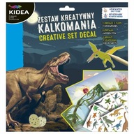 ZESTAW KREATYWNY do Prac Plastycznych DIY Kalkomania A Kidea Dinozaury DINO