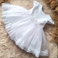 Sukienka do chrztu biała z koronką sukienka tiulowa balowa: 62