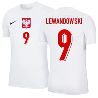 Nike koszulka POLSKA Polski junior nadruk 158-170 piłkarska Lewandowski