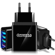 SZYBKA ŁADOWARKA SIECIOWA 4xUSB QC 3.0 ZASILACZ KOSTKA DO TELEFONU WTYCZKA