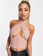 FEMME LUXE TOP DAMSKI RÓŻOWY BEZ PLECÓW 34 1RNH