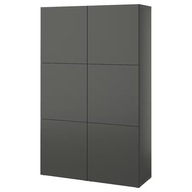 IKEA BESTA Kombinácia s dverami tmavosivá/Lappviken 120x42x193 cm