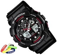 Czarny sportowy zegarek męski na pasku Casio G-Shock GA-100 1A4ER +GRAWER