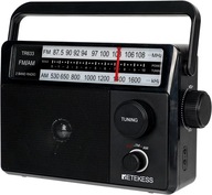 Retekess TR633 Prenosné rádio,AM FM Kuchynské rádio, Veľký Reproduktor (čierny)