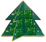 Adventný kalendár s KÁVOU Vianočný stromček stojaci 3D vianočný darček Santa Claus