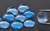 Topaz Swiss Blue okrągły kaboszon fi 6 mm