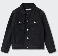 MANGO czarna kurtka katana jeansowa chłopięca srebrne guziki 164