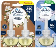 GLADE zapas Sensual Sandalwood & Jaśmin duo + Pure Clean Linen 20ml MIX