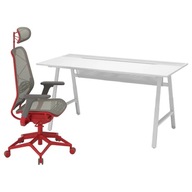 IKEA UTESPELARE STYRSPEL Písací stôl + stolička červená